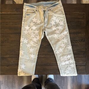 Star Patterned denim jeans
